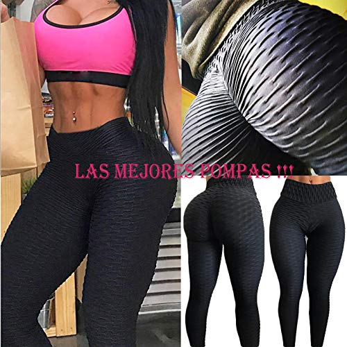 FITTOO Mallas Pantalones Deportivos Leggings Mujer Yoga Alta Cintura Gran Elásticos Fitness Negro L