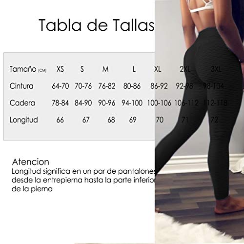 FITTOO Mallas Pantalones Deportivos Leggings Mujer Yoga Alta Cintura Gran Elásticos Fitness Negro L