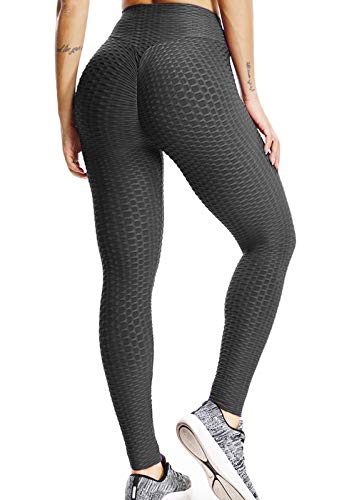 FITTOO Mallas Pantalones Deportivos Leggings Mujer Yoga Alta Cintura Gran Elásticos Fitness Negro M