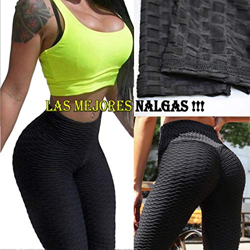 FITTOO Mallas Pantalones Deportivos Leggings Mujer Yoga Alta Cintura Gran Elásticos Fitness Negro S