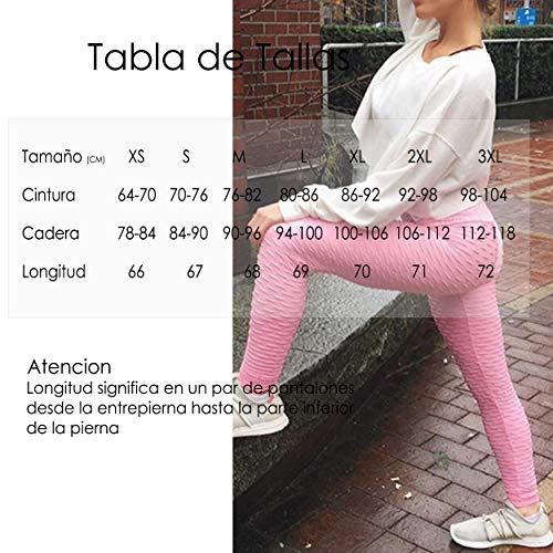 FITTOO Mallas Pantalones Deportivos Leggings Mujer Yoga Alta Cintura Gran Elásticos Fitness  Rosa M