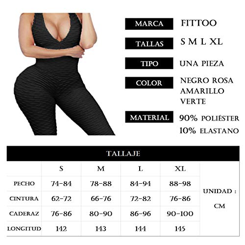 FITTOO Mallas Pantalones Deportivos Leggings Mujer Yoga de Alta Cintura Elásticos y Transpirables para Yoga Running Fitness con Gran Elásticos1370 Negro M