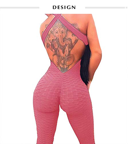 FITTOO Mallas Pantalones Deportivos Leggings Mujer Yoga de Alta Cintura Elásticos y Transpirables para Yoga Running Fitness con Gran Elásticos1370 Rosa S