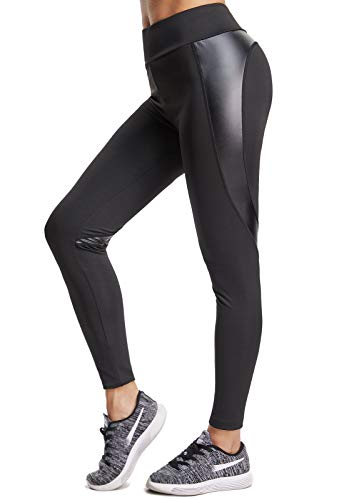 FITTOO Mallas Pantalones Deportivos Leggings Mujer Yoga de Alta Cintura Elásticos y Transpirables para Yoga Running Fitness con Gran Elásticos680 Negro XL