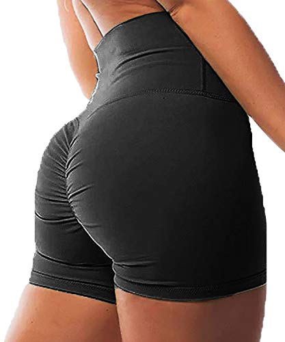 FITTOO Pantalones Cortos Leggings Mujer Mallas Yoga Alta Cintura Elásticos Transpirables #1 Negro S