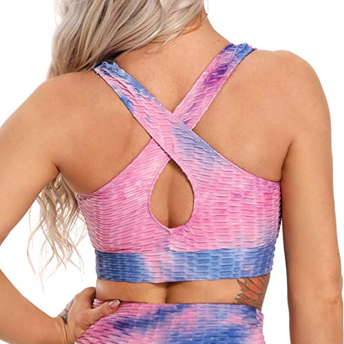 FITTOO Tops de Yoga Camiseta Deportivo para Correr Gimnasio para Mujer #3 Top Rosa B L