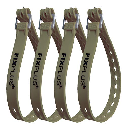 Fixplus Strap Juego de 4 correas de amarre para asegurar, fijar, unir y amarrar, de plástico especial con hebilla de aluminio, 66 cm x 2,4 cm