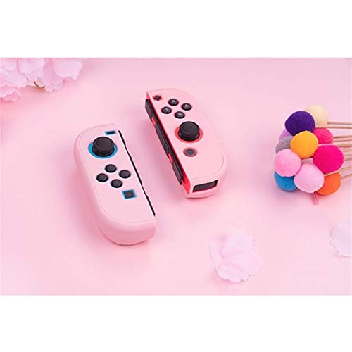 FKYNB Funda de Silicona for Nintendo Switch, Funda de Agarre esmerilada Funda de Cuerpo Completo Antideslizante con Tapas de Joystick (Color : Pink 2)