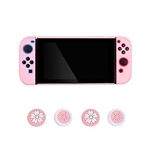 FKYNB Funda de Silicona for Nintendo Switch, Funda de Agarre esmerilada Funda de Cuerpo Completo Antideslizante con Tapas de Joystick (Color : Pink 2)