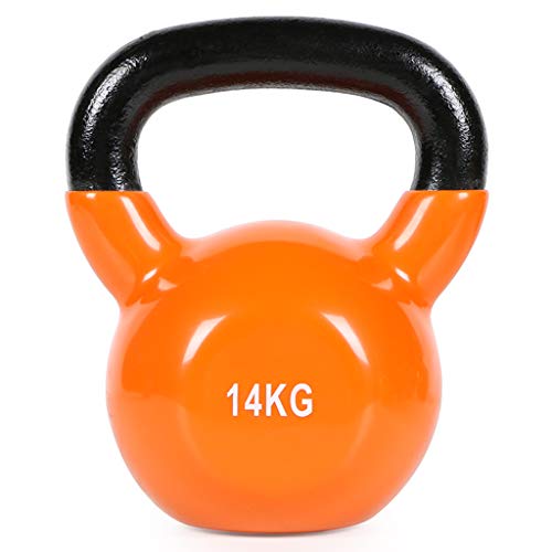 FLAMY Pesa Rusa De Ejercicio Kettlebell 8-16kg,Ideal para Entranamiento De Musculación Crosstraining,con Revestimiento De Vinilo - Base con Goma Antideslizante