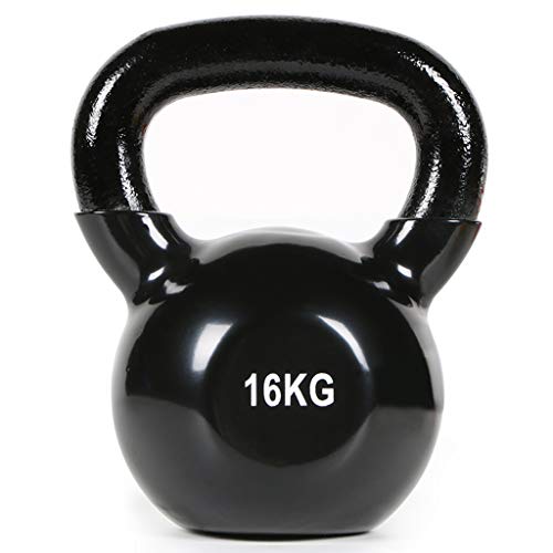 FLAMY Pesa Rusa De Ejercicio Kettlebell 8-16kg,Ideal para Entranamiento De Musculación Crosstraining,con Revestimiento De Vinilo - Base con Goma Antideslizante