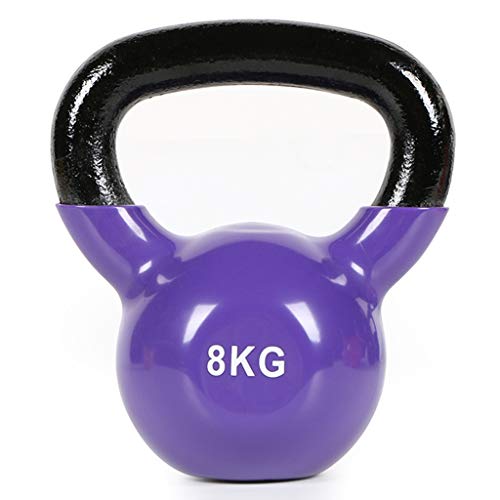 FLAMY Pesa Rusa De Ejercicio Kettlebell 8-16kg,Ideal para Entranamiento De Musculación Crosstraining,con Revestimiento De Vinilo - Base con Goma Antideslizante