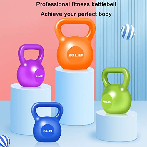 FLAMY Pesas Rusas Kettlebell De Fitness,Diferentes Pesos,2.3-9.1 Kg,Bola De Acero,Mango Suave,Base Alisada,Ejercita Los Músculos De Todo El Cuerpo,Kettlebell Colores