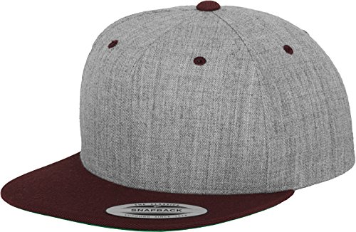 Flex fit - Gorra de béisbol - para hombre, Multicolor (grey/Maroon), Talla única