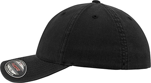 Flexfit - Gorra de béisbol Unisex, con Acabado de algodón Lavado, Unisex, Garment Washed Cotton Dad Hat, Negro, Large/Extra-Large