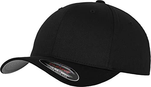 Flexfit Mütze Wooly Combed - Gorra de náutica, Color Negro, Talla DE: S/M