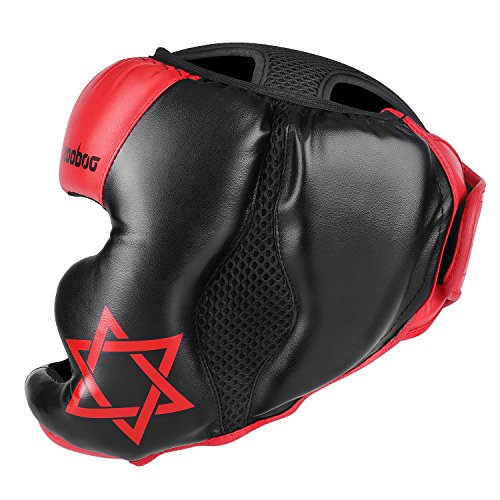 Flexzion Casco Protector de Cuero para UFC, Muay Thai, MMA, Kickboxing, Artes Marciales, Sparring, Taekwondo, Karate, Lucha, Entrenamiento y Boxeo, Equipo de protección para niños y jóvenes