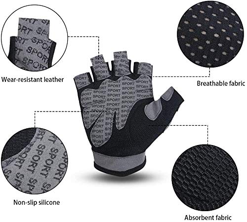 flintronic Guantes de Fitness, 1 Par Guantes Gimnasio, para Entrenamiento Cruzado, Levantamiento de Pesas, Fitness, Kettlebells, Guantes de Entrenamiento Hombres Mujeres…