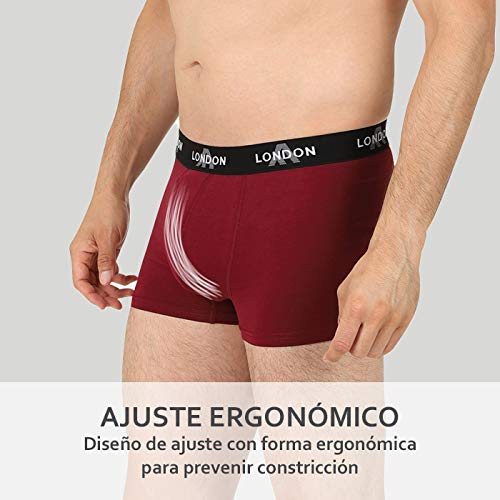 FM London Fitted Boxer, Multicolor (Classic Mix 10), Small (Pack de 8) para Hombre