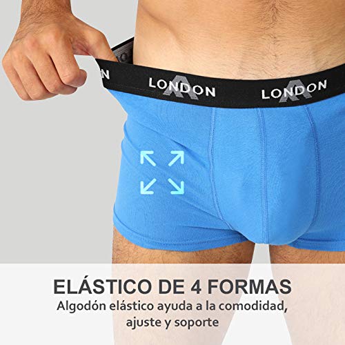 FM London Fitted Boxer, Multicolor (Classic Mix 10), Small (Pack de 8) para Hombre