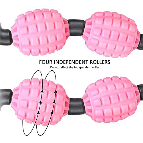 Foam Shaft Roller Muscle Relaxer,4-Point Fitness Ball,Hand Neck Massage Roller,Thin Leg Shoulder Neck Calf Muscles Fitness Yoga Equipment for Home (Purple)