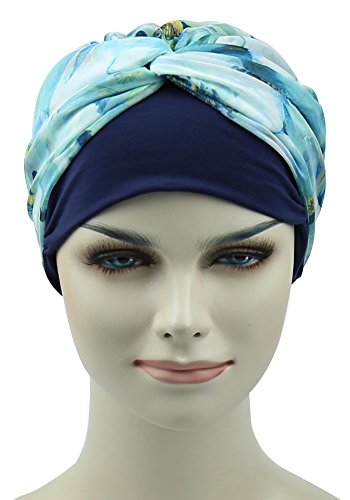 FocusCare Peluca de Pelo Largo Accesorio Turbante Bufandas Imprimir quimio Diademas Gorras Beanie Bandana