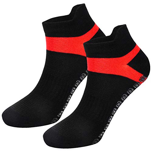 Fodlon Calcetines Yoga Antideslizantes, 4 Pares Calcetines de Deporte con Grips para Pilates, Ballet, Fitness, EUR 35-43