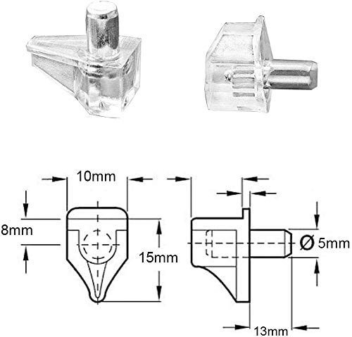 FOGAWA 120 Pernos de Soporte Estanteria Armario 5mm Soportes de Estantería Alfileres para Estantes Pin Soporte Balda ara Estantes Armario Gabinete Casillero Guardarropa con Caja de Plástico