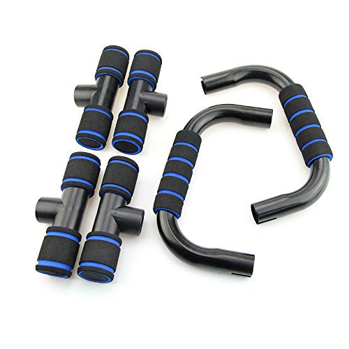 FOOING Soporte para Flexiones Push Up Bars Stand - Barras para Flexiones Gimnasio Ejercicio Formación - para Ejercicios, Gimnasio Equipo de Entrenamiento para Hombres y Mujeres (Azul)