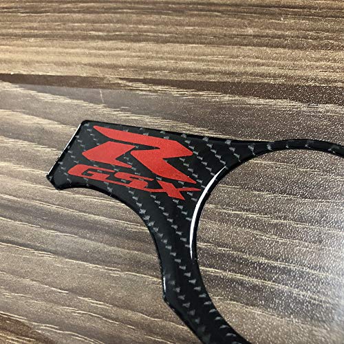 For GSXR 1000 2009-2016 Etiqueta Triple Tree Top Abrazadera Superior Frontal Extremo del Mango Yugo Cubierta de la Fibra de Carbono de la Motocicleta 3D Proteger Decal (Color : Carbon Fiber)