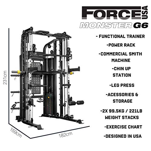 Force USA Monster G6 Power Rack, funcional Trainer & Smith Machine Combo