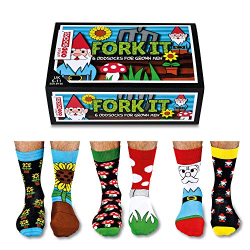 Fork It - Calcetines para hombre (desparejados, 6 unidades, tallas 39 a 46), multicolor