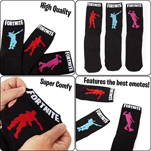 Fortnite Calcetines Para Niños, Calcetines Altos Hombre Invierno, Calcetines Videojuegos Chico Divertidos Gamer, Medias Para Hombres Ropa Deporte Con Algodón, Medias Para Niños Regalos Navidad (35/38)