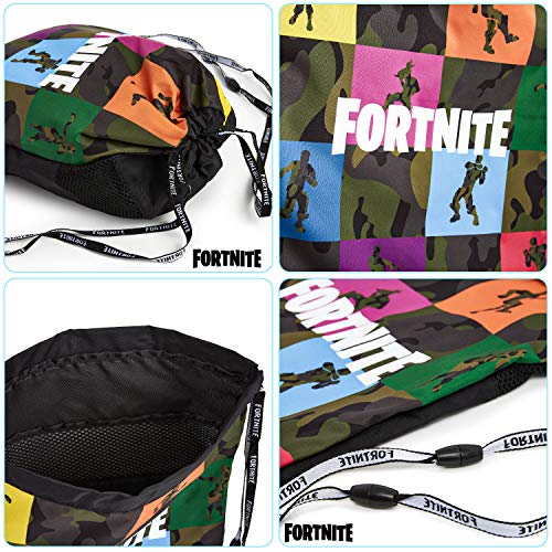 Fortnite Mochila de Cuerdas para Niños, Bolsas con Cordón para El Colegio Deportes Playa, Mochila para Gimnasio, Regalos Originales para Chicos y Chicas