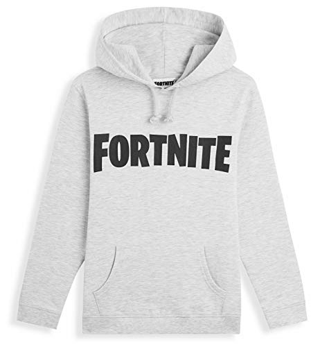 Fortnite Sudadera De Niños, Producto Oficial | Sudaderas para Niños con Manga Larga, Bolsillos Y Capucha | Regalos De Video Gamer Online (12/13 años, Gris)