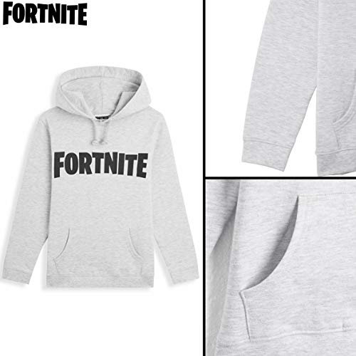 Fortnite Sudadera De Niños, Producto Oficial | Sudaderas para Niños con Manga Larga, Bolsillos Y Capucha | Regalos De Video Gamer Online (7/8 años, Gris)