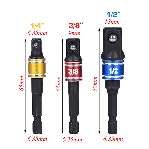 Fortspang 1pz 105 ° 1/4" derecho ángulo adaptador +3pz adaptador de enchufe vástago hexagonal de brocas barra de impacto 1/4" 3/8" 1/2"de brocas +3 pz 1/4" vástago hexagonal magnética destornillador