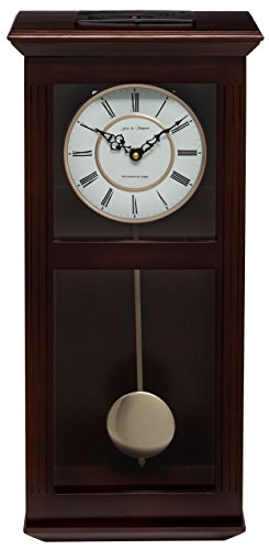 Fox and Simpson Ashton Walnut-Reloj de péndulo con Campanas Westminster, Madera, marrón, 27x13x56 cm