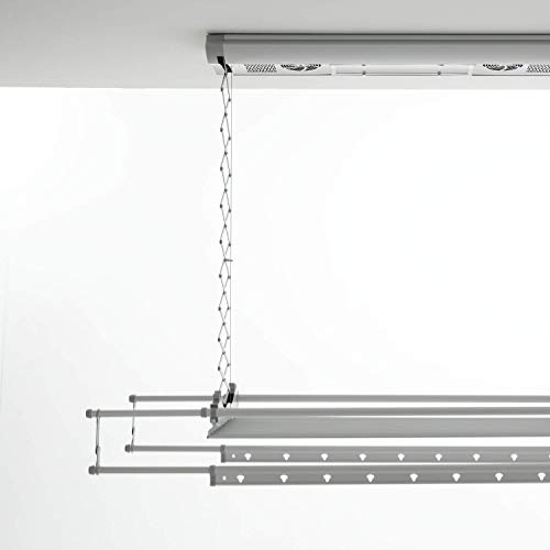 foxydry Air Tendedero Eléctrico de Pared y Techo con Control Remoto Ahorrar Espacio en Aluminio y Acero (150)