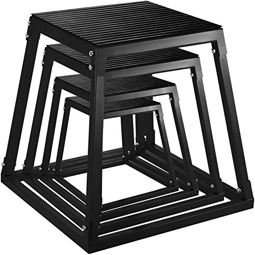 Frantools 4 Pics Plyometric Box Pliométrico Caja Pliométrico Plataforma Caja de Salto Caja Pliometrica Salto Cajón Pliometrico Cajones de Salto Juego de 4 de 12 ''/18 ''/24 ''/30" Color Negro