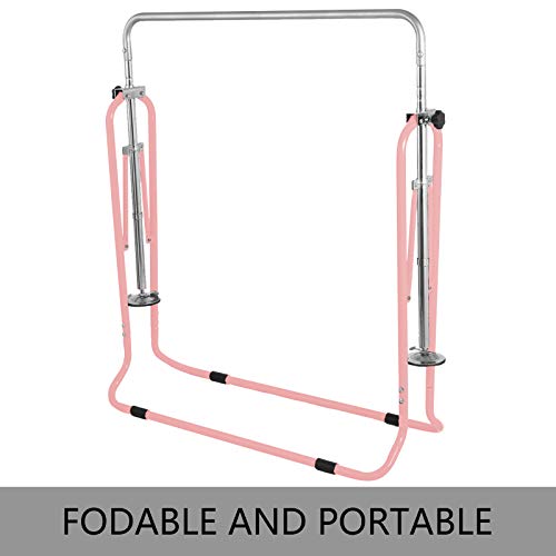 Frantools Barras de Gimnasia Paralelas Calistenia Barra Gimnasia Artistica Barras Paralelas Barras Gimnasia Gimnasio Niños Junior Estación de la Inmersión Ajustable (Rosa)