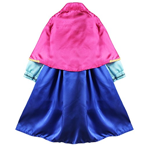 Freebily Disfraz Niña de Princesa Reina de La Nieve con Capa Vestido Largo Bordados de Princesa Infantil para Fiesta de Disfraz Halloween Carnaval Costume Azul 5-6 Años