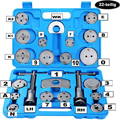 FreeTec 23 Piezas Reposicionador de Pistones de Freno Para Reposicionar El Pistón de Freno Al Cambiar Los Discos