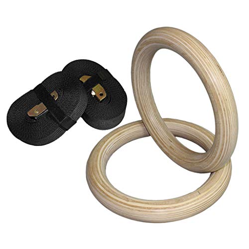 freneci Anillos Ajustables De Madera para Gimnasio Anillos De Ejercicio Físico para Entrenamiento De Fuerza - 28mm