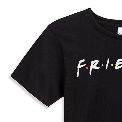 Friends Camisetas Mujer, Camiseta Mujer con Logo Serie, Camiseta Negra Mujer de Manga Corta Algodon 100%, Regalos Originales para Mujer Chicas Adolescentes Talla 36-50 (38)