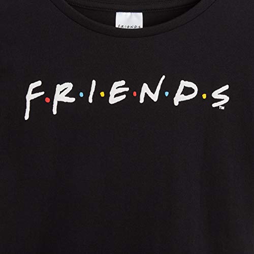 Friends Camisetas Mujer, Camiseta Mujer con Logo Serie, Camiseta Negra Mujer de Manga Corta Algodon 100%, Regalos Originales para Mujer Chicas Adolescentes Talla 36-50 (38)