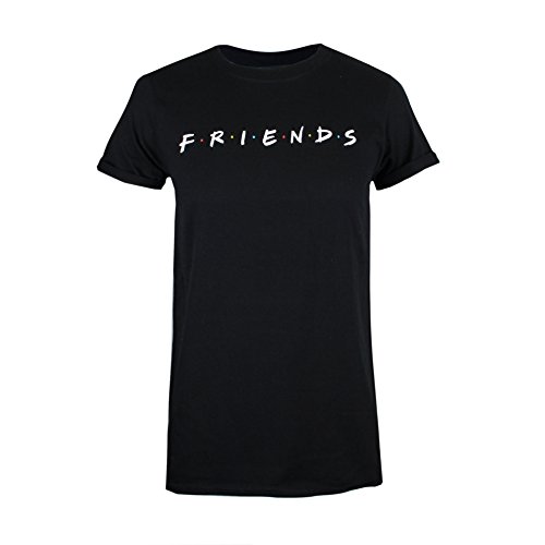 Friends Titles Camiseta, Negro, S para Mujer