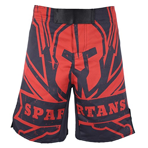 frikimanes Pantalones Cortos Shorts Modelo Spartans Ideales Crossfit, Kick Boxing, MMA, K-1, Fitness, Boxeo, (XXL)