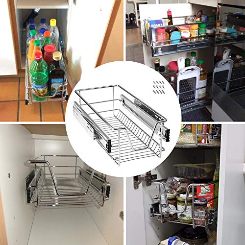 Froadp 2 Piezas Cocina Estante Cajón Telescópico Dormitorio Extensible Gabinete Estantes y Soportes Organizadores de Cajones para Cocina y Despensa(30cm)