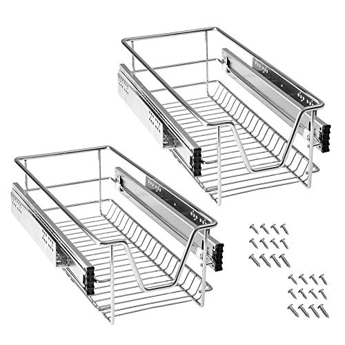 Froadp 2 Piezas Cocina Estante Cajón Telescópico Dormitorio Extensible Gabinete Estantes y Soportes Organizadores de Cajones para Cocina y Despensa(30cm)